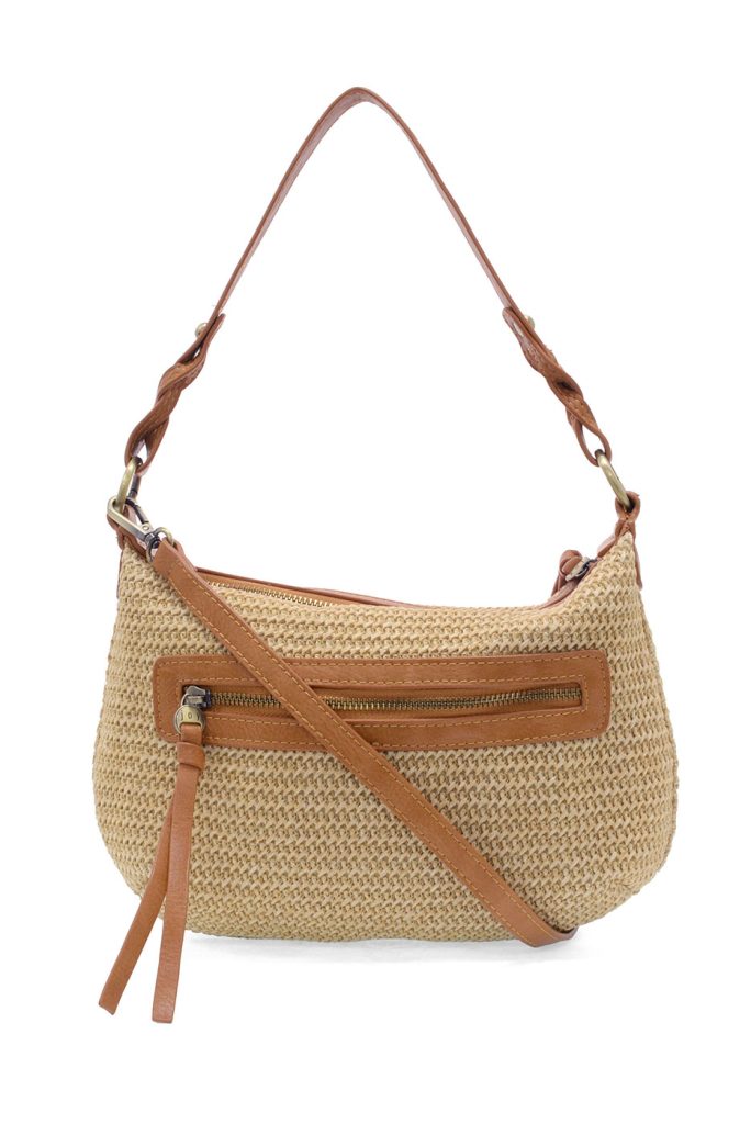 One bag: two straps. Joy Susan’s versatile Natural Effie Hobo Bag combines boho style with practicality.